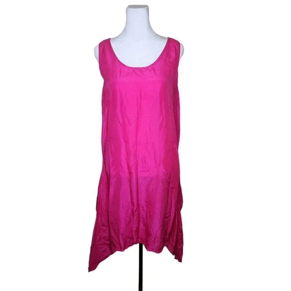 Vintage Brass Plum Nordstrom Tunic Tank Dress Womens Size S Pink Silk